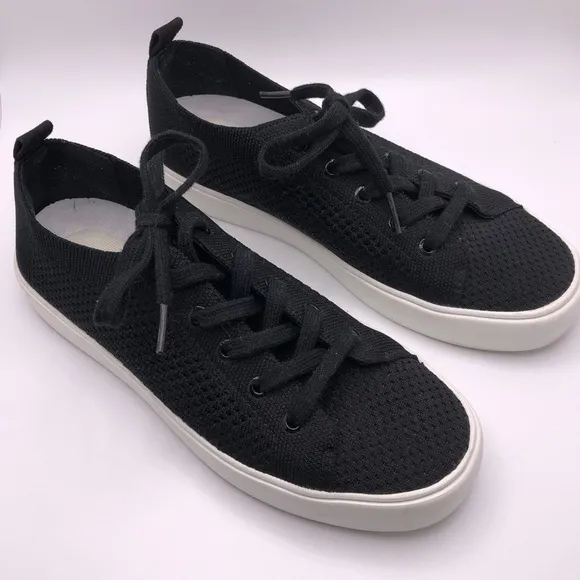 Marc Fisher Black Mesh Deck Shoes Lace Up Sneakers Size 7M