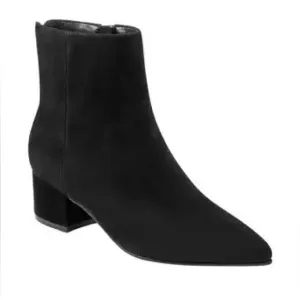 Marc Fisher Black Suede Pointy Toe Ankle Booties Size 6.5