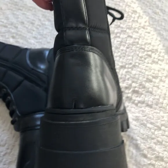 Marc Fisher combat boots Y2K goth Streetwear lace up size 8.5 black NWOT