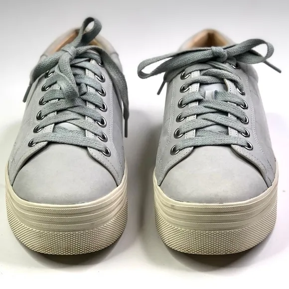 Marc Fisher Emmy platform sneakers blue grey leather 7.5