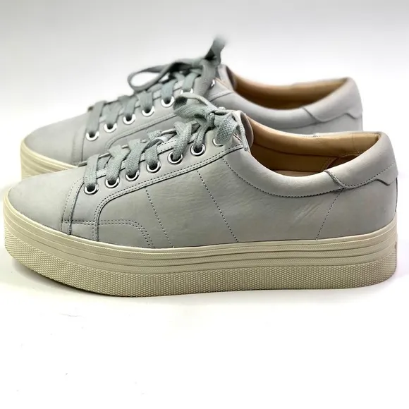 Marc Fisher Emmy platform sneakers blue grey leather 7.5