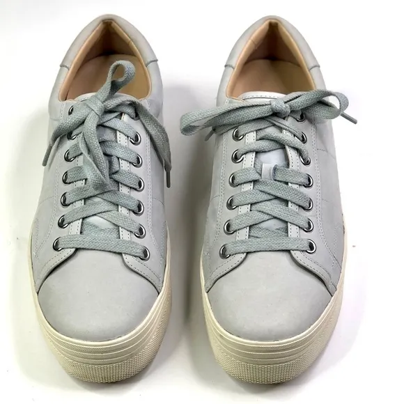 Marc Fisher Emmy platform sneakers blue grey leather 7.5