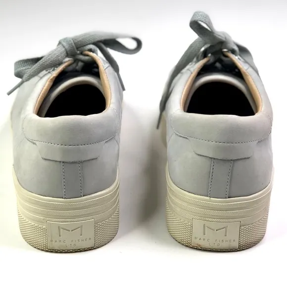 Marc Fisher Emmy platform sneakers blue grey leather 7.5