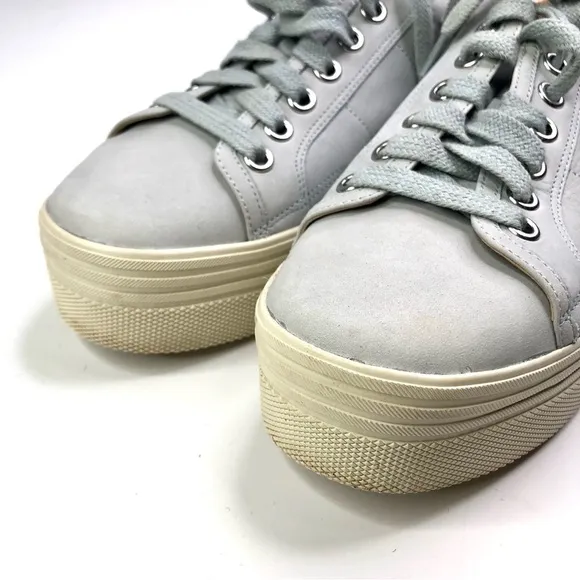 Marc Fisher Emmy platform sneakers blue grey leather 7.5