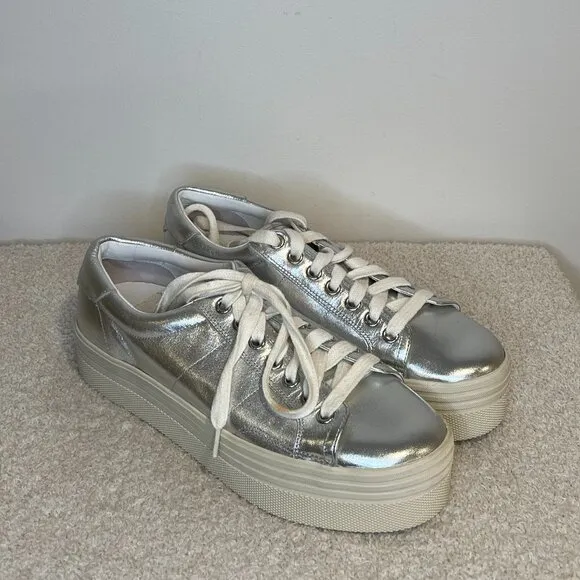 Marc Fisher LTD | Emmy Metallic Platform Sneakers | Silver