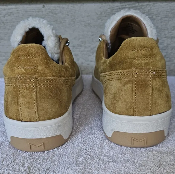 Marc Fisher Ltd ML Miate Womens Suede Leather Faux Fur Platform Sneaker Size 8.5
