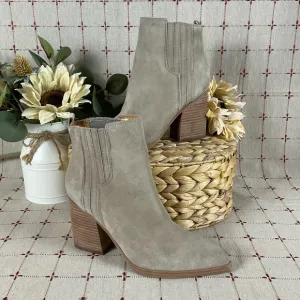 Marc Fisher LTD Oshay Tan Suede Pointed Toe Ankle Boots Size 7.5