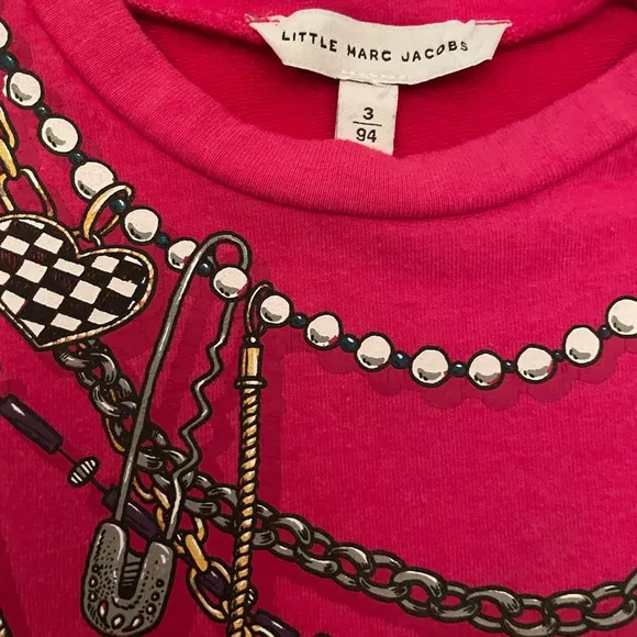 MARC JACOBS Dress - 3T Pink Logo Jeweled Necklace Shirt Dress Size 3 / 94