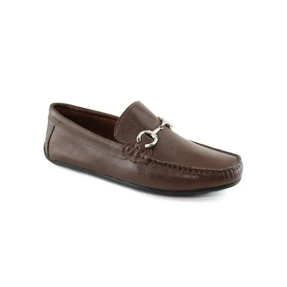 MARC JOSEPH NEW YORK Mens Brown Fulton Street Slip On Leather Flats Shoes 10.5