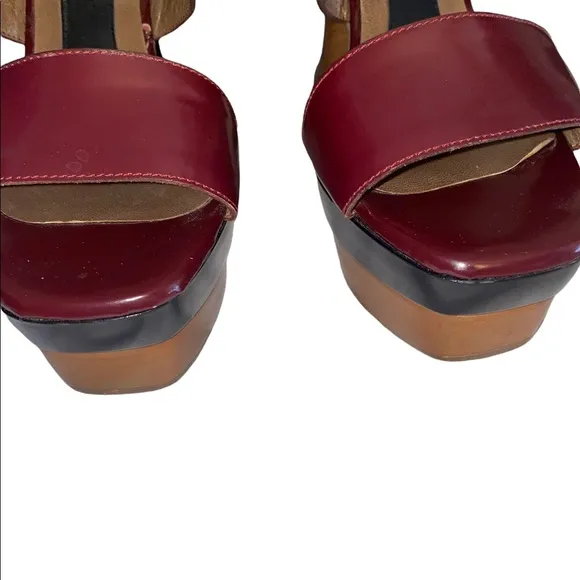 MARNI Slingback’s Horse Bit Leather Platform Sandals