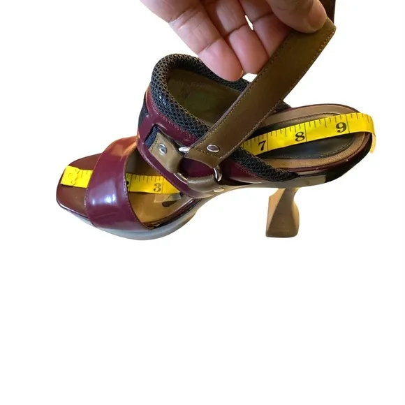 MARNI Slingback’s Horse Bit Leather Platform Sandals