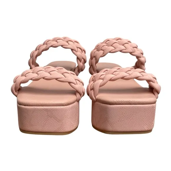 Matisse Women’s Pink Blush Snake Greyson Braided Platform Sandals Size 8 NEW