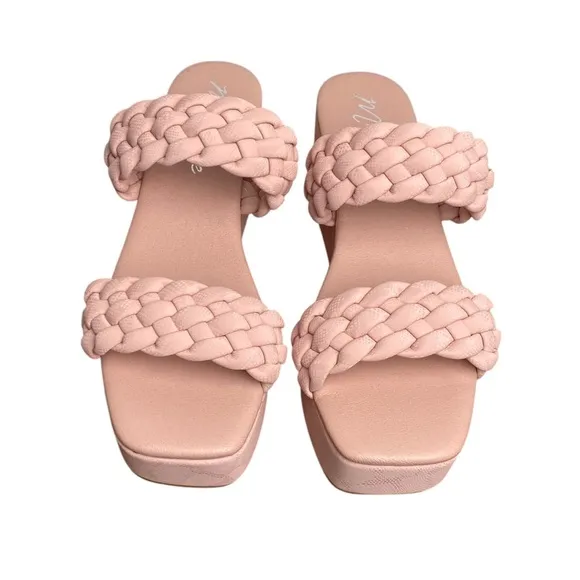 Matisse Women’s Pink Blush Snake Greyson Braided Platform Sandals Size 8 NEW