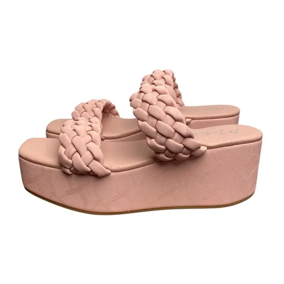 Matisse Women’s Pink Blush Snake Greyson Braided Platform Sandals Size 8 NEW