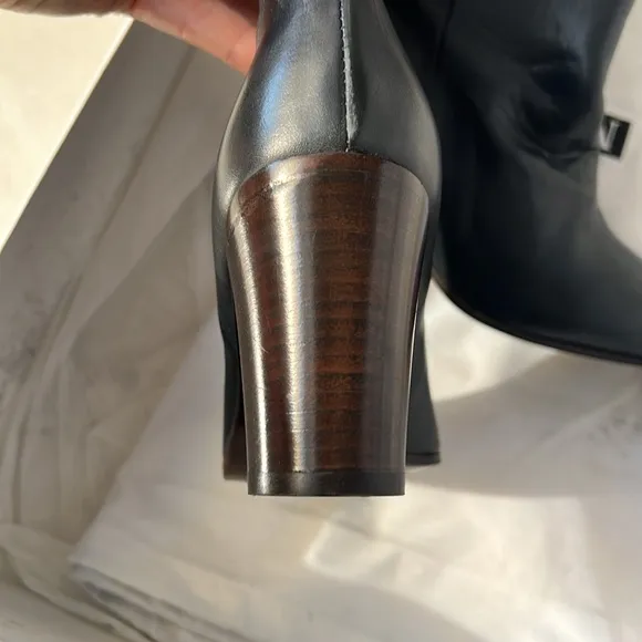 Max&amp;Co Black Leather Boots size 35 NWB