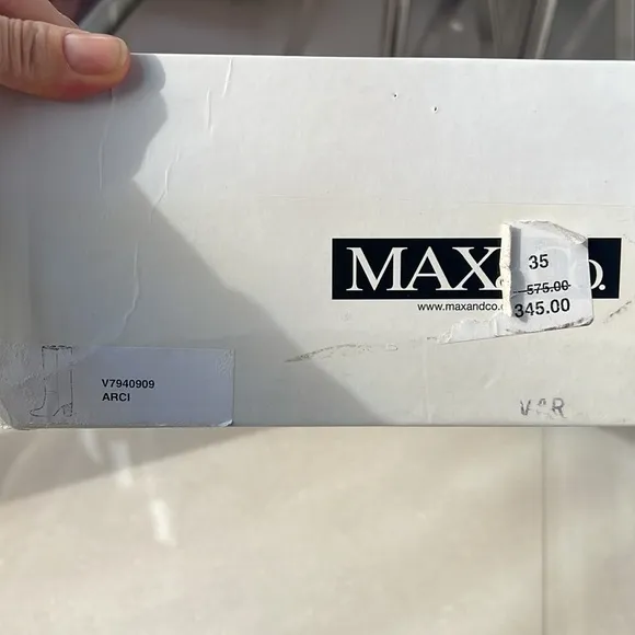 Max&amp;Co Black Leather Boots size 35 NWB