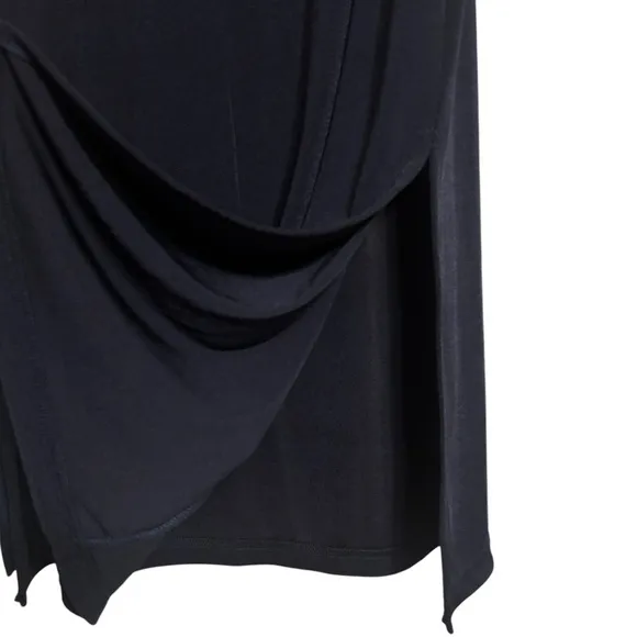Maxi Skirt Slit Sides Slinky Smooth Stretchy Spandex Stretch Navy Blue Size 1X
