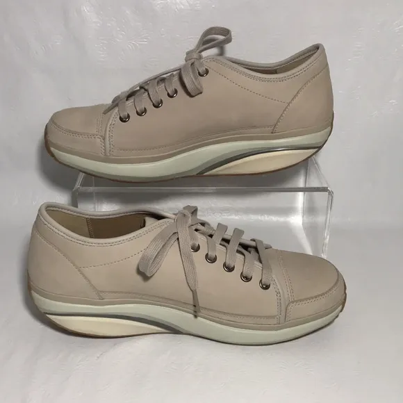 MBT Beige Nafasi Leather Sneakers Rocker Walking Shoes Size 9-9.5 or 40