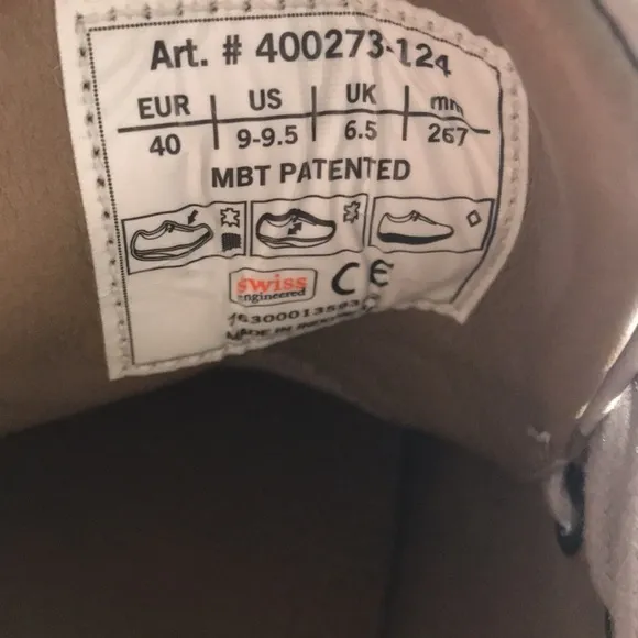 MBT Beige Nafasi Leather Sneakers Rocker Walking Shoes Size 9-9.5 or 40