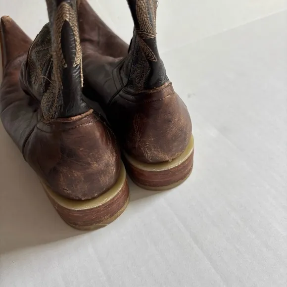 McLain Dark brown Embroidered Cowboy Boots Mexico Super Pointy Toe leather Sole