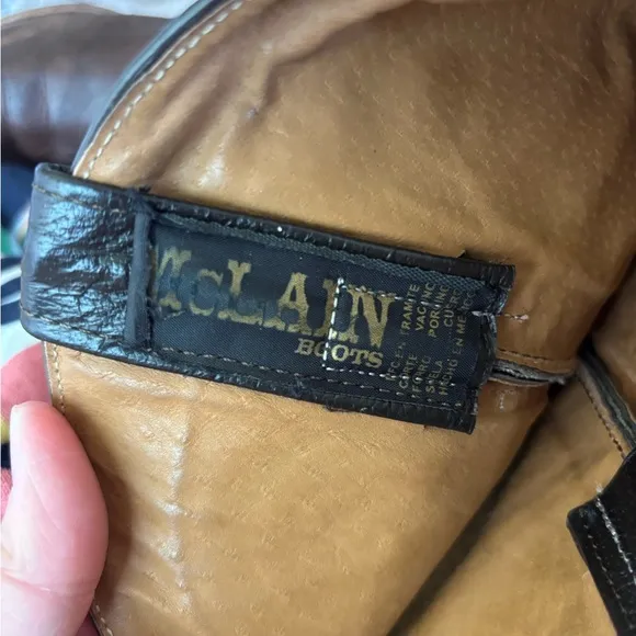 McLain Dark brown Embroidered Cowboy Boots Mexico Super Pointy Toe leather Sole