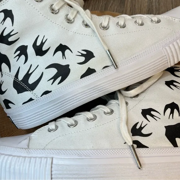 *McQ | Swallow Swarm Vulc High Top Sneakers Size 43/10US