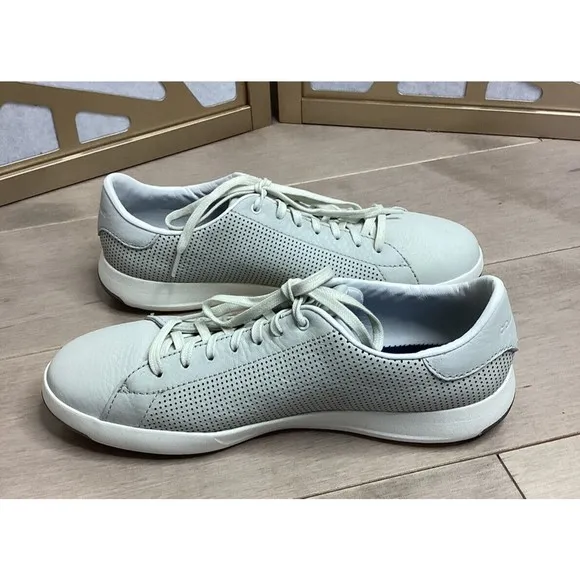 MEN Cole Haan GrandPro Tennis Sneakers  9.5 m gray perforated leather