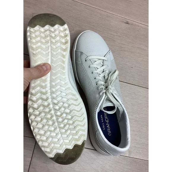 MEN Cole Haan GrandPro Tennis Sneakers  9.5 m gray perforated leather