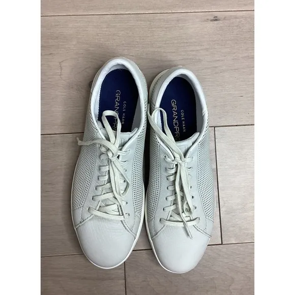 MEN Cole Haan GrandPro Tennis Sneakers  9.5 m gray perforated leather