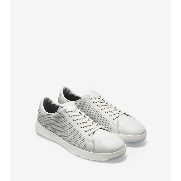 MEN Cole Haan GrandPro Tennis Sneakers  9.5 m gray perforated leather