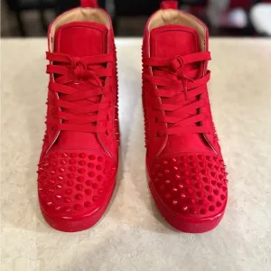 Men Triple Red Christian Louboutin High-Top Sneakers