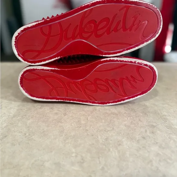 Men Triple Red Christian Louboutin High-Top Sneakers