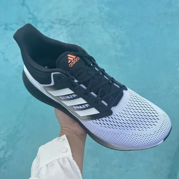 MEN'S Adidas EQ21 Run Athletic Shoe Running Sneaker White Black HQ1844 Size 12
