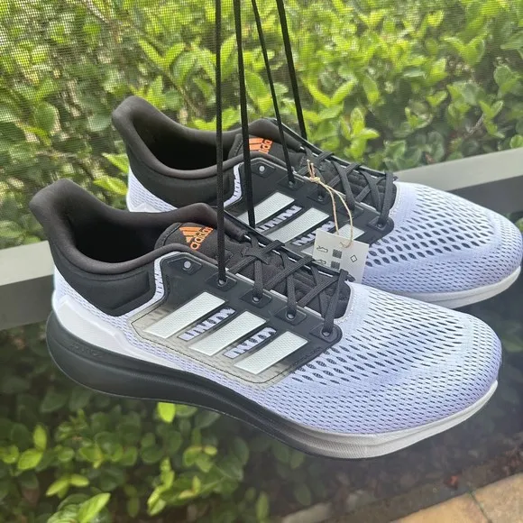 MEN'S Adidas EQ21 Run Athletic Shoe Running Sneaker White Black HQ1844 Size 12