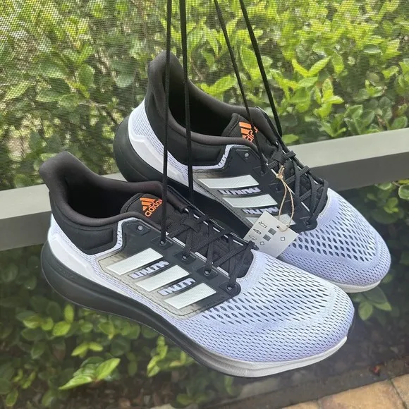 MEN'S Adidas EQ21 Run Athletic Shoe Running Sneaker White Black HQ1844 Size 12