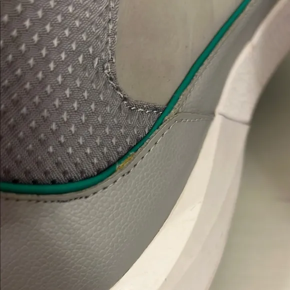 Men's Adidas Gray and Green High-Top Sneakers