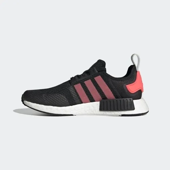 MENS Adidas Originals NMD R1 Boost Shoes Black Signal Pink FV9153