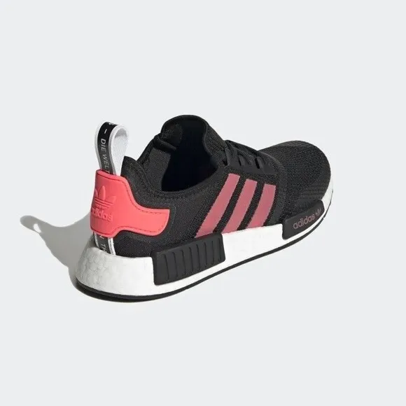 MENS Adidas Originals NMD R1 Boost Shoes Black Signal Pink FV9153