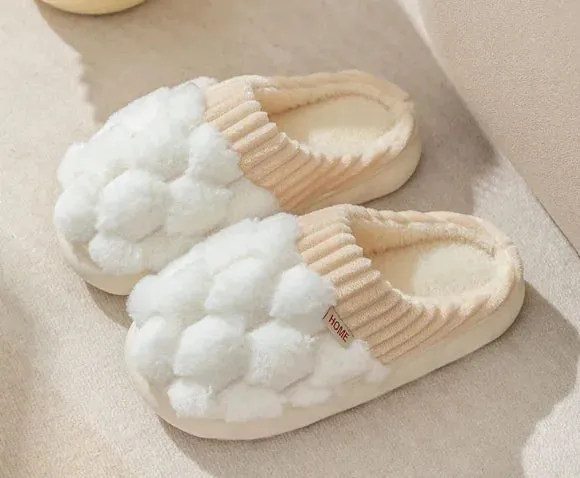 Men's And Women's Fashion Household Indoor Warm Non-slip Plush Slippers