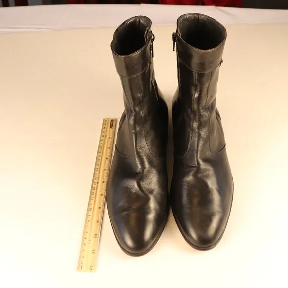 Men's Ankle Boots Bally Size 12M Black Smal Flaw in Toe