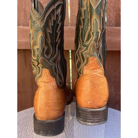 Men's Ariat Cowboy 38575 Cobolt Btown &amp; Green Boots Size 12D