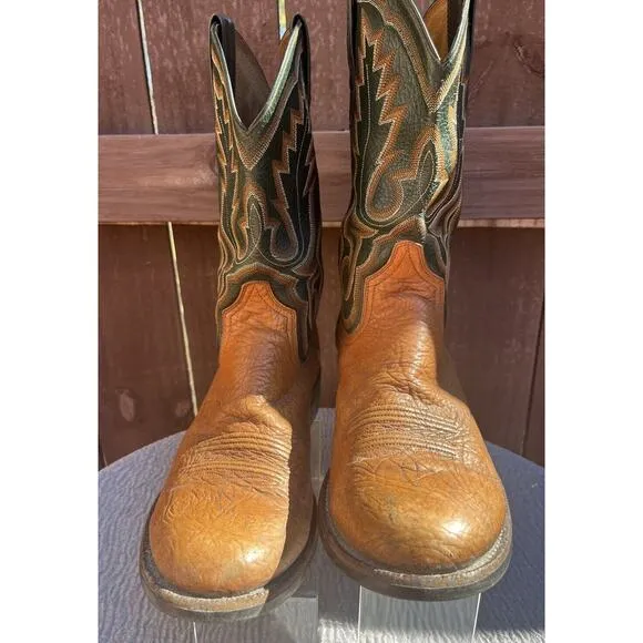 Men's Ariat Cowboy 38575 Cobolt Btown &amp; Green Boots Size 12D