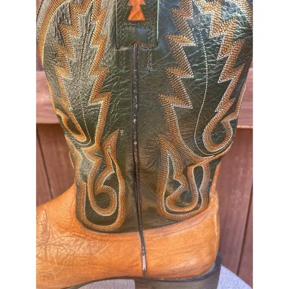 Men's Ariat Cowboy 38575 Cobolt Btown &amp; Green Boots Size 12D