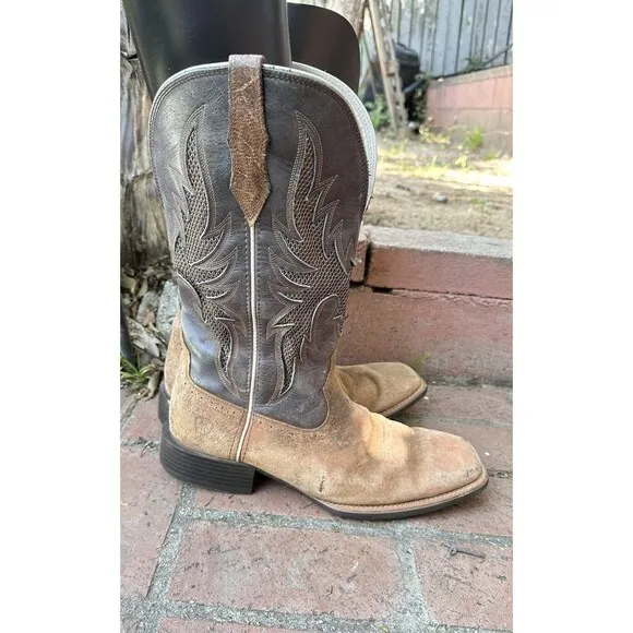 Men’s Ariat Cowboy Western Boots 13D Med Tombstone Square Toe 10011785 See Pics