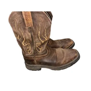 Men’s Ariat Work Boots Preused Size 7.5US 10EUR Genuine Leather Medium Brown