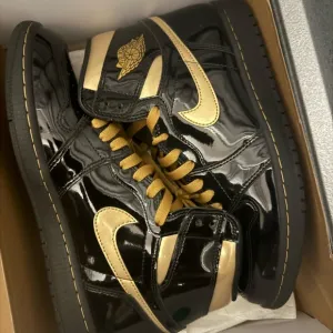 Men's Black and Gold High-Top Sneakers