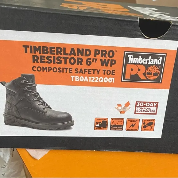 Men’s black Timberland Pro composite toe boots