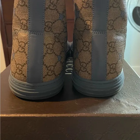 Men's Blue Designer High-Top Sneakers