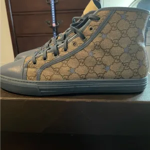 Men's Blue Designer High-Top Sneakers
