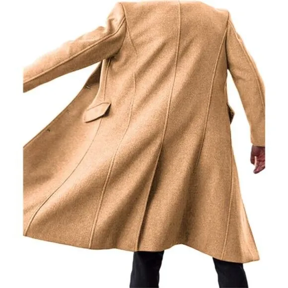 Men's Casual Trench Coat Slim Fit Khaki
